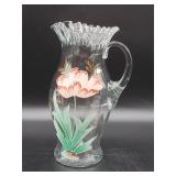 Floral Glass Pitcher