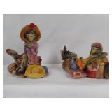 Tillie the Frog Resin Figurines, 1992 (2)