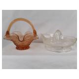 Italian Glass Basket & Juicer/Reamer (2)