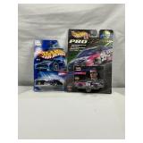 2 assorted hot wheels cars