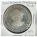 .999 Silver Coin-Deadwood Dick-South Dakota
