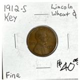 1912-S Key Date wheat penny