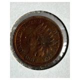 1882  Indian head penny AU