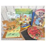 Vintage toys books teddy bear record puzzle