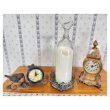 Home decor metal bird clock mantle clock and