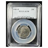 1983-D Washington quarter AU58 PCGS