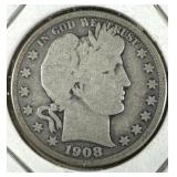 1908-D Silver Barber Half-Dollar