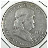 1951-D Silver Franklin Half-Dollar