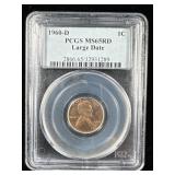 1960-D large date Lincoln penny MS65RD PCGS