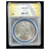 1883-O Silver Morgan Dollar MS63 ANACS