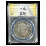 1878-S Silver Morgan Dollar AU58 ANACS