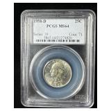 1958-D silver Washington Quarter MS64 PCGS