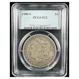 1900-S Silver Morgan Dollar F12 PCGS