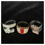 (3) designer rings size 10