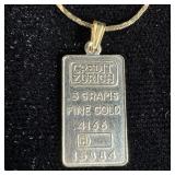 .5g Fine Gold Bar 18" chain