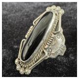 Sterling silver black Onyx ring sz6.75 weighs 9.6g