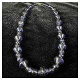 24" purple glass beaded necklace