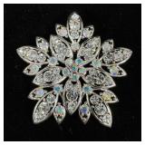 Designer aurora borealis rhinestone brooch