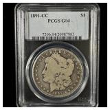 1891-CC Silver Morgan Dollar G4 PCGS