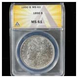 1890 Silver Morgan Dollar MS61 ANACS