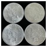 (4) 1922 Silver peace Dollars