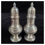 Solid sterling silver salt & pepper shakers 4.5" >