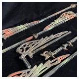 Art Deco Cast Iron Curtain rods / Tie Backs