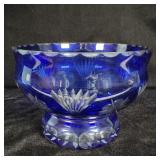 Bohemia Cobalt Blue Hand Cut Crystal Bowl >>