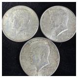 (3) Uncirculated Silver Kennedy Half-Dollars