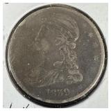 1839 Silver Capped Bust Half-Dollar F