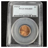 1949-D Wheat Penny PCGS MS64RD