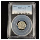 1936 Mercury Dime PCGS AU 50