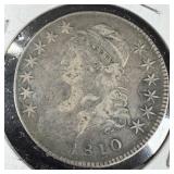 1810 Silver Capped Bust Half-Dollar F