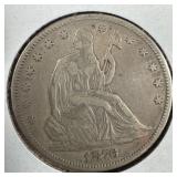 1876-CC Silver Seated Liberty Half-Dollar VG