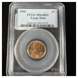 1960 Lincoln Penny Large Date PCGS MS64RD