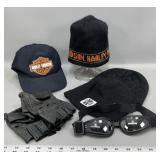 Harley Davidson baseball hat, stocking hats,  >