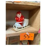 Vintage Rosbo Santa + Sleigh Candy Holder