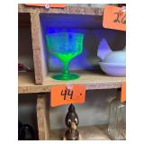 Antique Uranium Glass Sherbet Cup