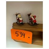 Pair of Vintage Mr +Mrs Santa Claus