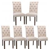 COLAMY Button Tufted Dining Chairs Set of 6, Accen