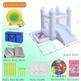 White Bounce House with Blower, castle*like new