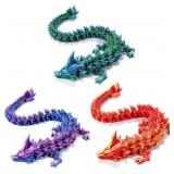 AMOMELA 3D Printed Crystal Dragon 12In 3Pcs, 3D Pr