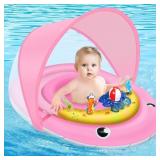 Baby Pool Float with Canopy UPF50+ Sun Protection,