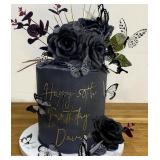 JeVenis Black Gothic Cake Decoration Rose Cake Top