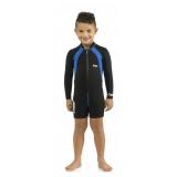 Cressi girls Long Sleeves Swimwears, Black/Blue, S