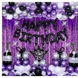 Nigifter Purple and Black Birthday Decorations for