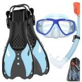 KUYOU Youth Snorkel Set for Ages 7-16 - Anti-Fog M