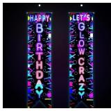 Tegeme Glow in the Dark Party Supplies Neon Happy