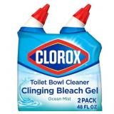 Clorox Toilet Bowl Cleaner, Clinging Bleach Gel, O