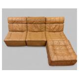 VINTAGE RS ASSOCIATES MODULAR LEATHER SOFA